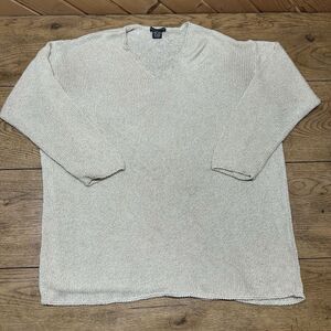 Vintage Banana Republic‎ Netted Long Sleeve Gold Sweater Women's Large Pullover